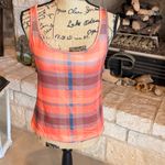 Source Unknown Orange Plaid Sleeveless Top and Bright Jacket Photo 1