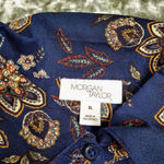 Morgan Taylor  Blue Floral Button Front Tiered Dress Photo 6