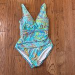 Ralph Lauren Lauren  carnival paisley ruched tummy control one piece size 6 Photo 2