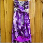 B Darlin Adorned Prom Gala Formal Dress Asymettrical by B. Darlin Layered Studded Sz 3/4 Photo 4