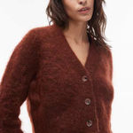ALLSAINTS  Rubi Wick Cropped Cardigan in Chestnut Brown Size XS Photo 0