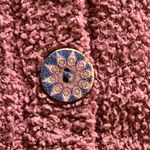 Natural Life Cozy Textured Button Sweater Dress Tunic Size XS Maroon boho hippie Photo 3