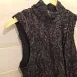 Free People {4}  Black Night Queen Floral Lace Collar Neck Cocktail Dress Photo 5