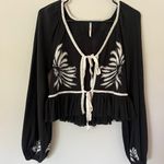 Free People Black And White Patterned Top Photo 0