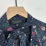 Eloquii Tie Neck Flare Sleeve Dress Blue Floral NWT size 24 Photo 4