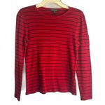Lauren Ralph Lauren Long Sleeve Striped Top with Arm Pocket Size Medium Red Photo 0