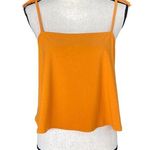 Bar III Large Cropped Top Tie Spaghetti Straps Stretch Square Neck Dark Yellow Photo 0