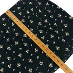 Aeropostale 100% Polyester Black Floral Mini Skirt Back Slit Women's Large Y2K Photo 3