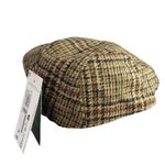 Mark & Spencer M&S  Sartorial Brown Wool Plaid Checkered Newsboy Flat Cap Sz S-M Photo 1