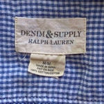 Ralph Lauren Denim & Supply Blue & White Checked Button Down Shirt ~ Women's MED Photo 3