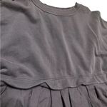 Free People Eleanor Sweatshirt Tunic Dress Oversized Cotton Solid L Charcoal Photo 4