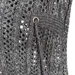 Arden B  Open-Knit Long Cardigan Drawstring Waist Size S Gray Duster Sweater Photo 4