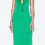ZARA NEW‎  BEADED KNOTTED DRESS GREEN KNOTTED V NECK Photo 0