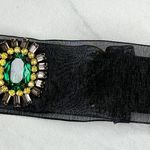 Blue Purple Green Rhinestone Studded Stretch Cinch Belt Size M ✨ Black Photo 8