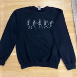 None Black Skeleton Dance crew neck sweatshirt size small Photo 0