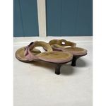 Tommy Bahama  Pink Suede Leather Heeled Thong Sandals Size 8.5M Made in Italy Photo 2