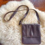 Liz Claiborne Vintage 90s brown leather crossbody bag square mini bag Photo 0