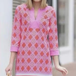 Cabana Life Fisher Island 3/4 Sleeve UPF 50+ Shift Dress Size Medium Pink Photo 0