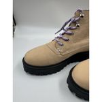 Last Rocky Cream Nubuck Leather Lug Sole Boots Purple Laces Women's Size Us 7 Photo 4
