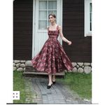 Maison Amory THE GRACE BLVD DRESS IN CHERRY ROSE CARNATION Sz L Red Size L Photo 2