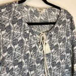 Umgee  Navy and White blouse XL Baby doll style Photo 2