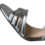 via spiga Like New  Leather Mila Heels Silver Size 8.5 Photo 4