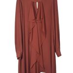 BCBGMAXAZRIA  Cynthia Terracotta Ruffle Long Sleeve Mini Dress M Photo 2
