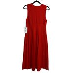 STAUD NEW NWT  Elyse Midi Dress In Cayenne Orange Red Photo 6