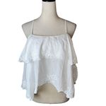 J.Crew Tiered Tank Top Embroidery Cotton Voile Sz Medium Drapey Tiered Beachy Photo 1