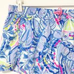 Lilly Pulitzer  Womens XL Blue Purple Floral Elastic Waist Drawstring Shorts Photo 1