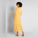 Modcloth NWT Frock & Frill. Sunshine of Your Love Yellow Floral Midi Dress Sz 6 Photo 1