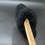 UGG  Disquette Black Suede Leather Plush Sheepskin Platform Slippers Size 8 Photo 9