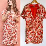 J.Jill Wrap Dress Floral Red Sz 1X Photo 1