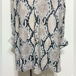 H&M  Snakeskin tunic dress Balloon sleeve Beige Black Lightweight Oversize Size M Photo 3