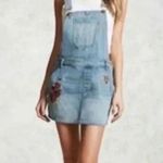 Forever 21 overall dress embroidered blue Small Photo 0