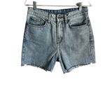 Carmar High Rise Lightwash Raw Hem Denim Shorts Blue Size 26 Photo 1