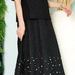 NWT Joh. Willis Black Textured Skirt Elegant with Pearl & Rhinestones Photo 0