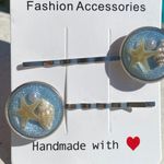 Handmade New 2 PC Sea 🐚 Shell Ocean Blue Hair Clips Bobbi pin Photo 3