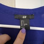 H&M Blue Buttoned Bib Collar Top Photo 1