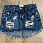 One Teaspoon  Junkyard Distressed Blue Jean Skirt Size‎ 25 Photo 0