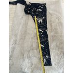 Nike Womens XS Leggings Black Silver Metallic Floral Mid Rise Running Photo 13