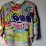 ZARA   Fruit Vegguie Grafic Art Tropical Button Dawn Crop Top Blouse Size XS Photo 2