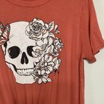 Miss Chievous Miss Cheivous Peach/Terracotta Boho Skull Floral Print Rayon Top Size M Photo 1