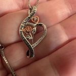 I Love You To The Moon And Back Rose Heart Sterling Silver Necklace Photo 4