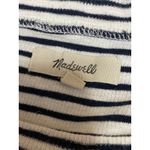 Madewell  Women's Black White Striped Ribbed Knit Crew Neck Long Sleeve Top Sz S Photo 2