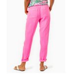 Lilly Pulitzer  31" Taron Mid-Rise  Linen Pants Womens Size S Pink Isle Photo 1