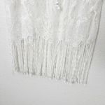 [Costyleen] White Fringe Hem Scoop Neck Sheer Beach Swim Coverup NWT Sz Medium M Photo 7