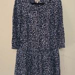 Burberry Brit Mini Dress Silk Ruffle Animal Print Blue Women's Size 6 Photo 3