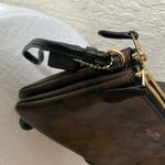 Coach :Dark Brown (C5576) Coated Canvas Signature Double Zip Wristlet-Gold tone Photo 4