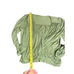 Three Dots  size small avocado green vneck wrap blouse Photo 4